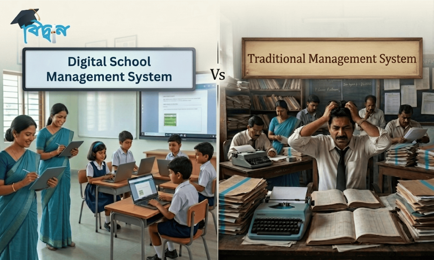 Digital School Management System Vs Traditional Management System of Bangladesh